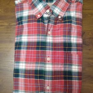 J.Crew Red Plaid Oxford Slim
